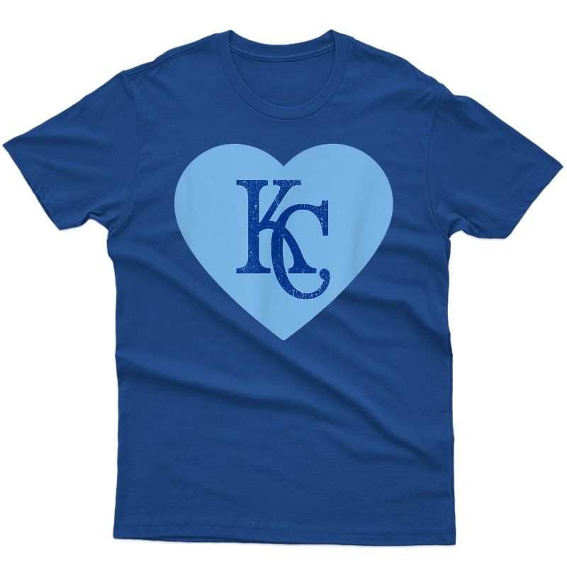 Kansas City Baseball Kc Royal Blue Heart Gameday Gift T-shirt
