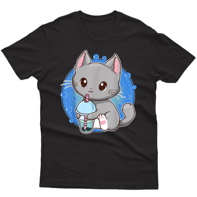 Kawaii Japanese Anime Cat Bubble Tea - Neko Kitty T-shirt