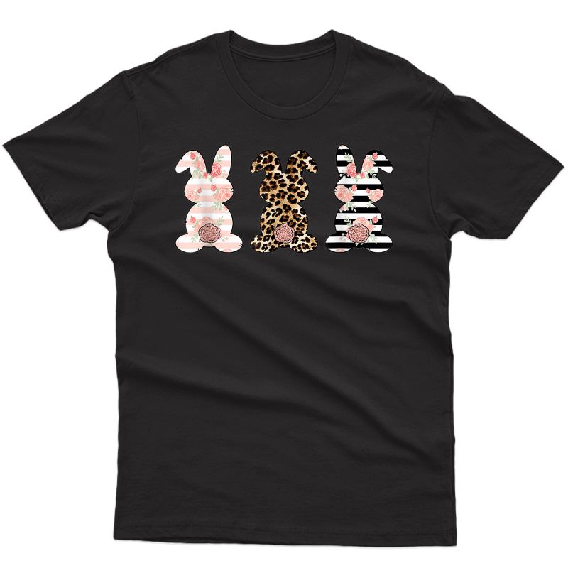 Leopard Easter Bunny Rabbit Trio Cute Easter T-shirt