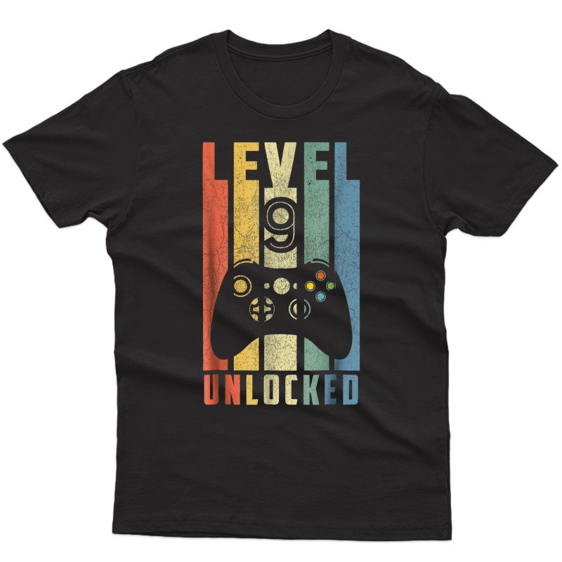 Level 9 Unlocked Tshirt 9th Video Gamer Birthday Boy Gifts