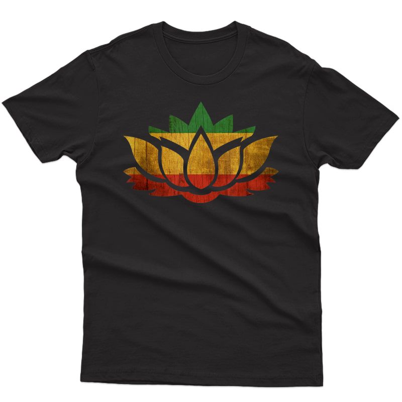 Lotus Flower Yoga Spiritual Rasta Colorful T Shirt