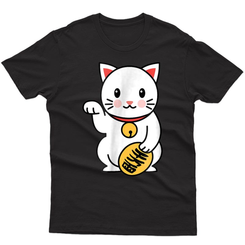Maneki-neko Japanese Beckoning Welcoming Lucky Cat T-shirt