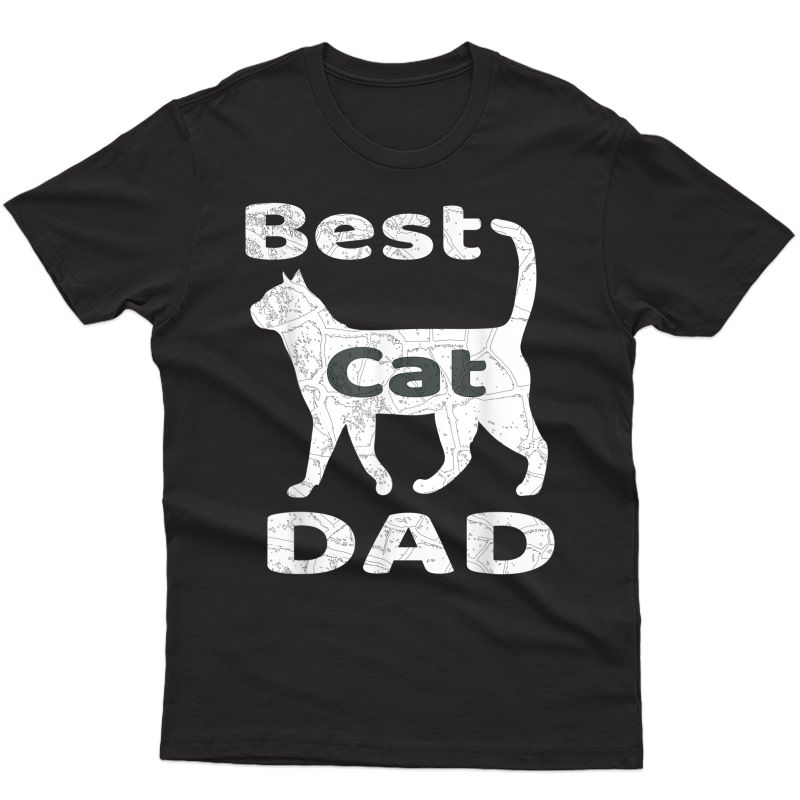 S Best Cat Dad Ever - Funny Dad Gift T-shirt