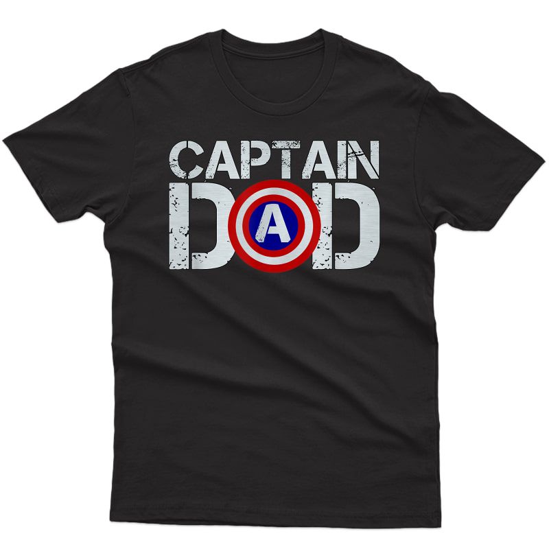 S Christmas Gift For Dad Birthday Captain Dad Superhero T-shirt