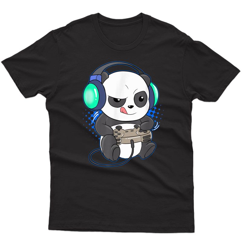 S Cute Gaming Panda Video Game Computer Player Videogame Pc T-shirt