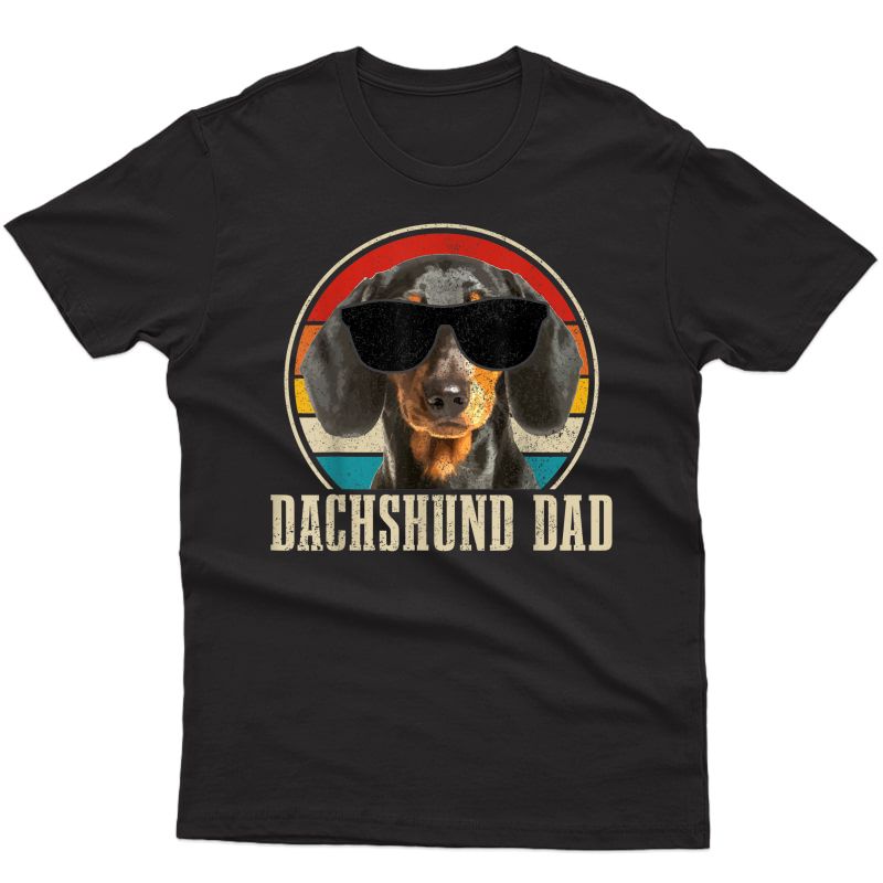 S Dachshund Dad Vintage Sunglasses Funny Doxie Wiener Dog T-shirt