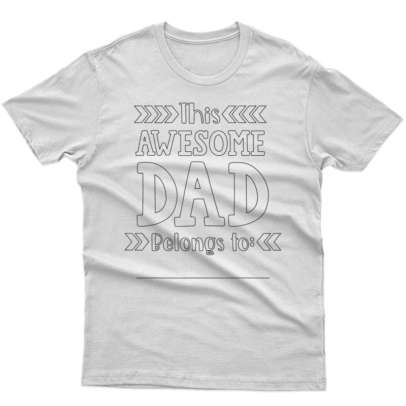 S Father's Day Coloring Craft Gift For Dad From Awesome T-shirt