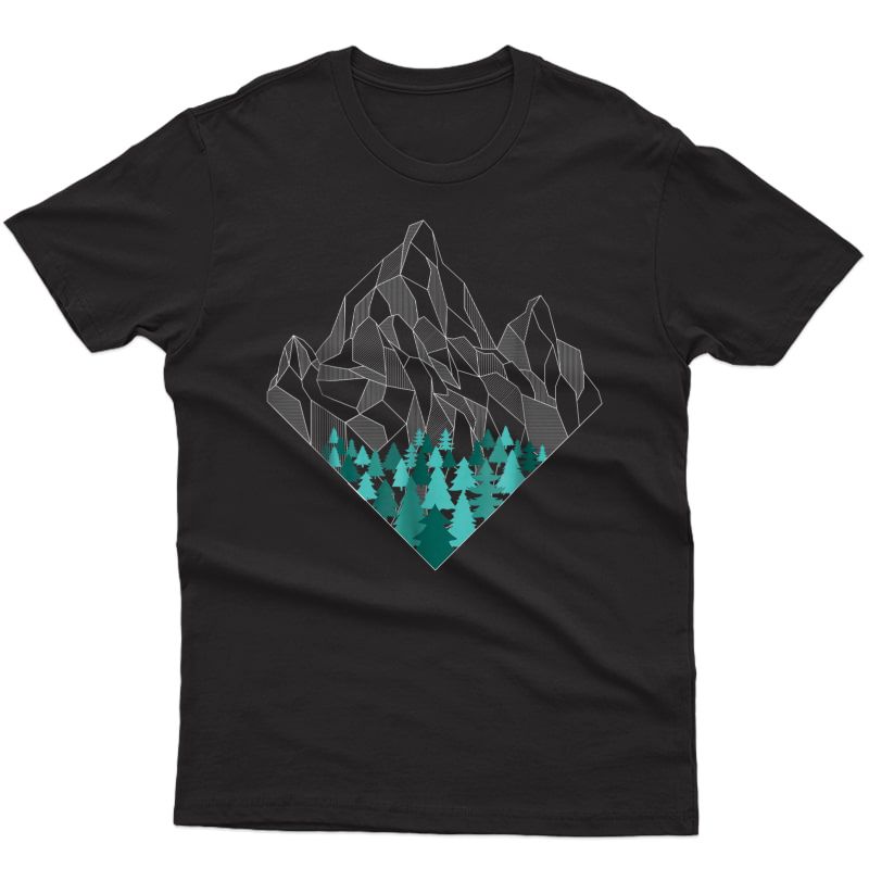 Minimal Mountains Geometry Outdoor Hiking Nature T-shirt
