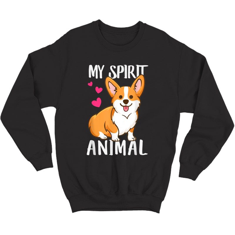 My Spirit Animal, Corgi Dog Love-r Dad Mom, Boy Girl Funny T-shirt Crewneck Sweater