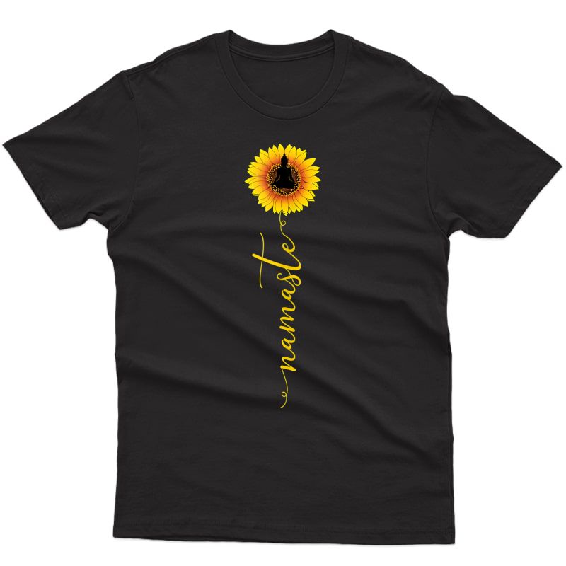 Namaste Sunflower Yoga Trendy Hippie Buddha Meditation Gift Tank Top Shirts
