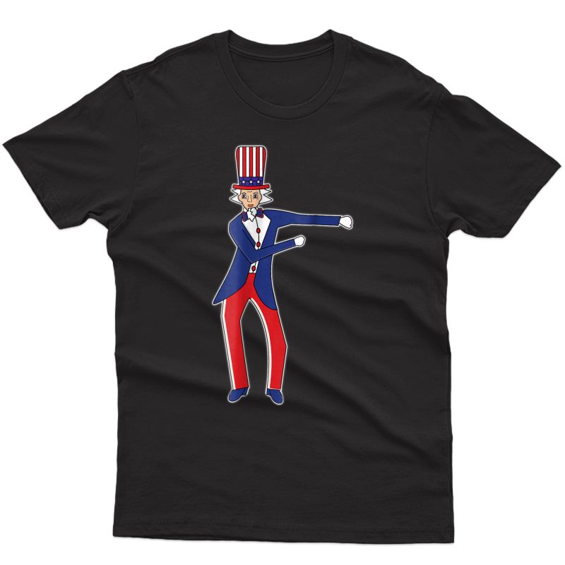 Patriotic Uncle Sam Floss Dance Shirt Red Blue Usa