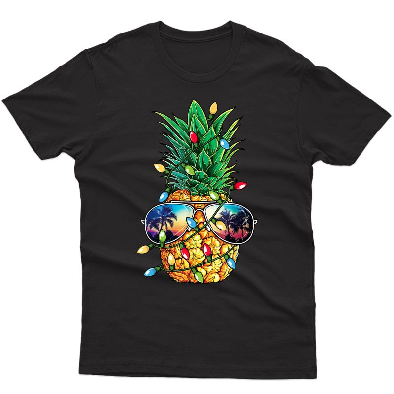 Pineapple Christmas Tree Lights Xmas Gifts Sunglasses T-shirt
