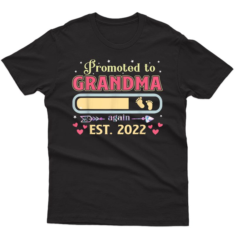 Promoted To Grandma Again Est. 2022 Baby Announcet T-shirt