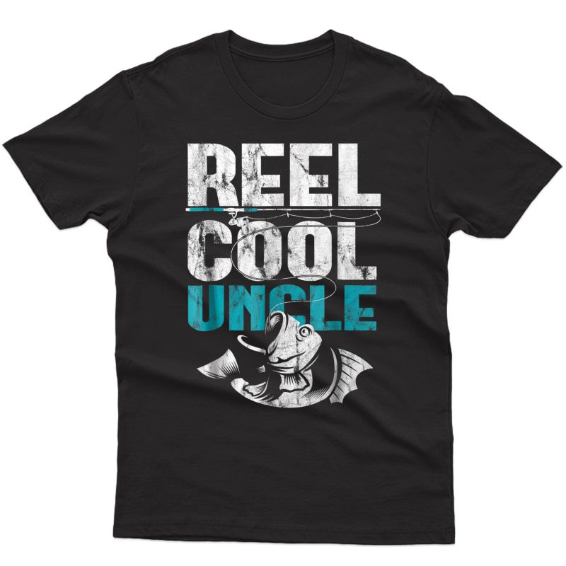 Reel Cool Uncle Fun Vintage Fathers Day Gift Fishing Shirt