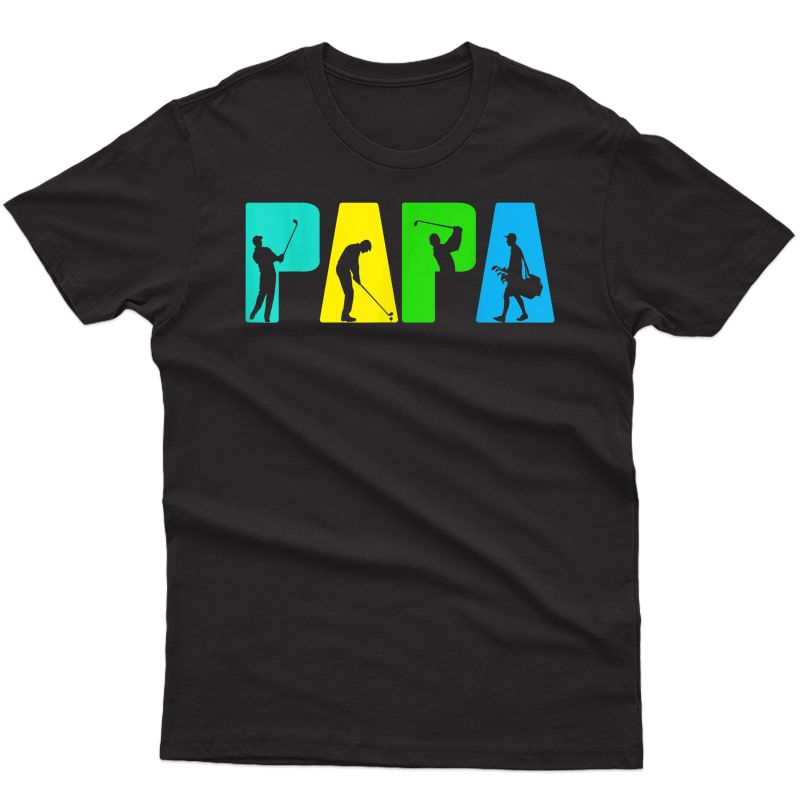 Retro Golfing Papa T. Golf Gifts For Fathers Day Shirts