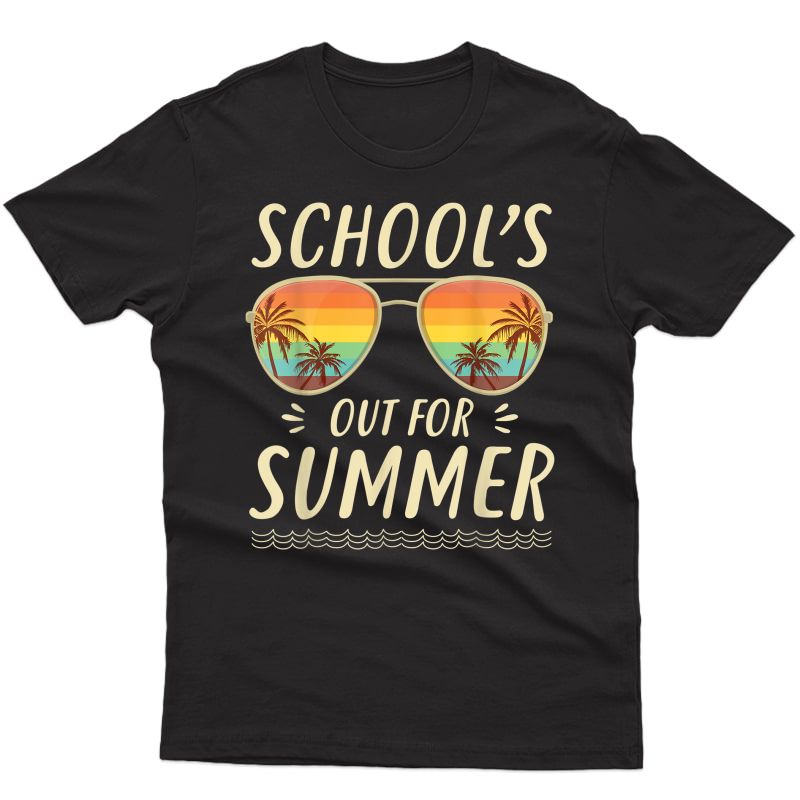 Retro Last Day Of School Schools Out For Summer Tea T-shirt