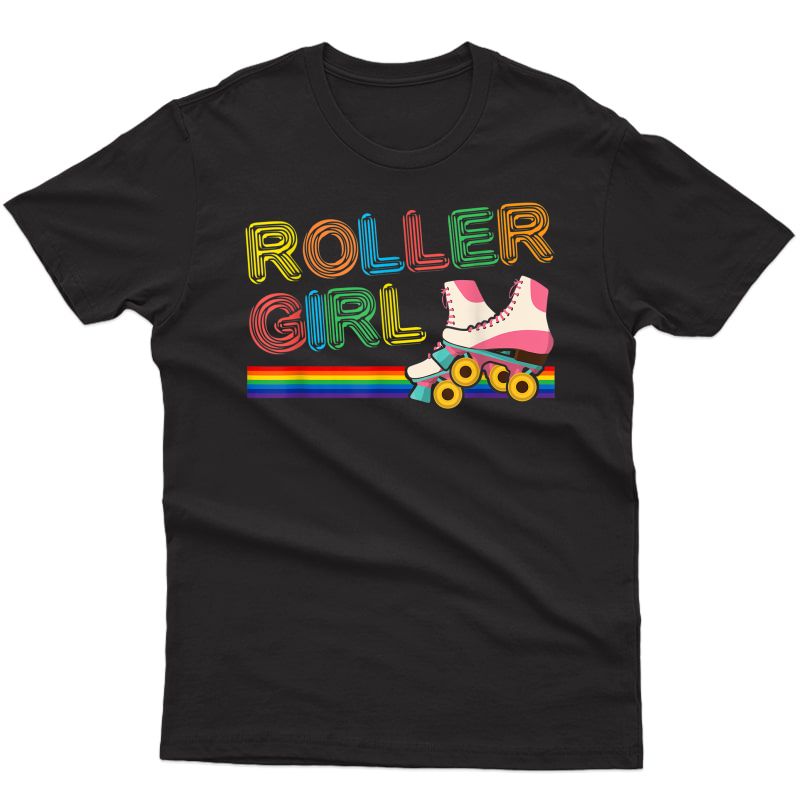 Roller Girl Vintage Seventies 70's Cool Retro Skates Skating T-shirt