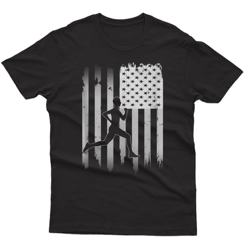 Runner Running Usa American Flag 4th Of July Patriotic Gift Tank Top Shirts
