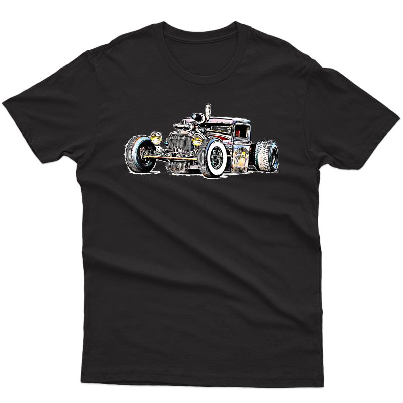 Rust Bucket Outline Rat Rod Hot Rod Diesel T-shirt