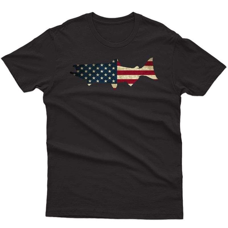 Salmon Fishing Shirt - Us Flag