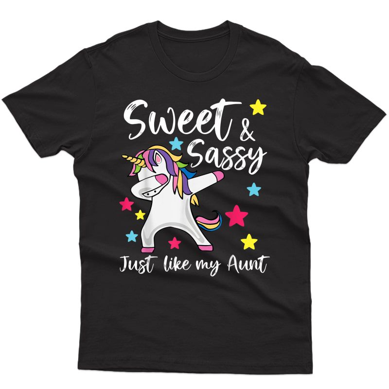 Sassy Like My Aunt Unicorn Cute Matching Auntie And Niece T-shirt