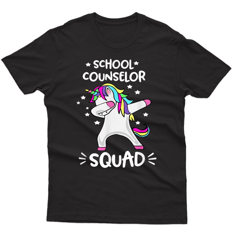 School Counselor Squad Dabbing Unicorn Counselor T-shirt