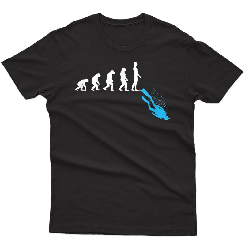 Scuba Diving Diver Funny Human Evolution Ocean Sea T-shirt