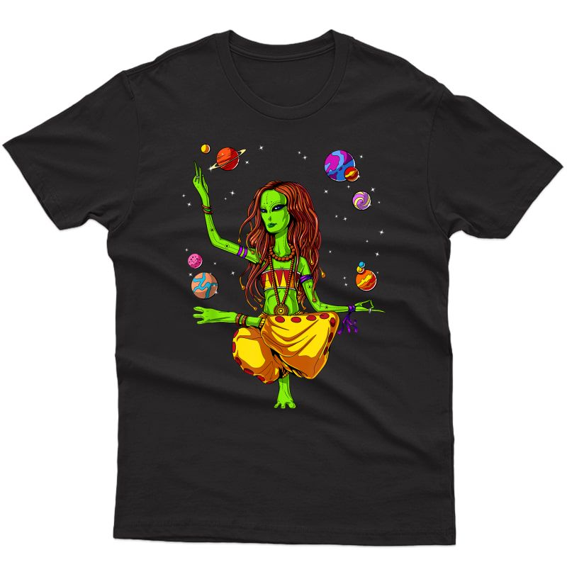 Space Alien Hippie Yoga Zen Meditation Festival Girls T-shirt