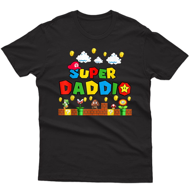 Super-daddio Funny Daddy Father Nerdy Video Gaming Lover T-shirt