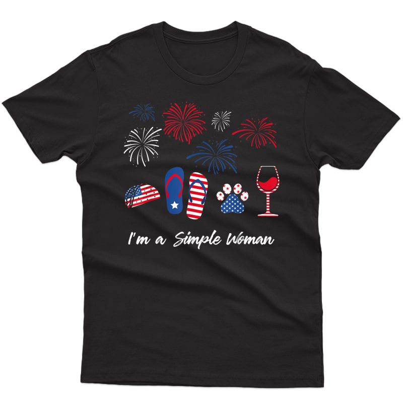 Taco Flip Flop Paw Wine Usa Flag 4th Of July Tshirt Gift