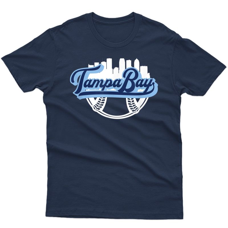 Tampa Bay Baseball Downtown City Skyline Fan T-shirt