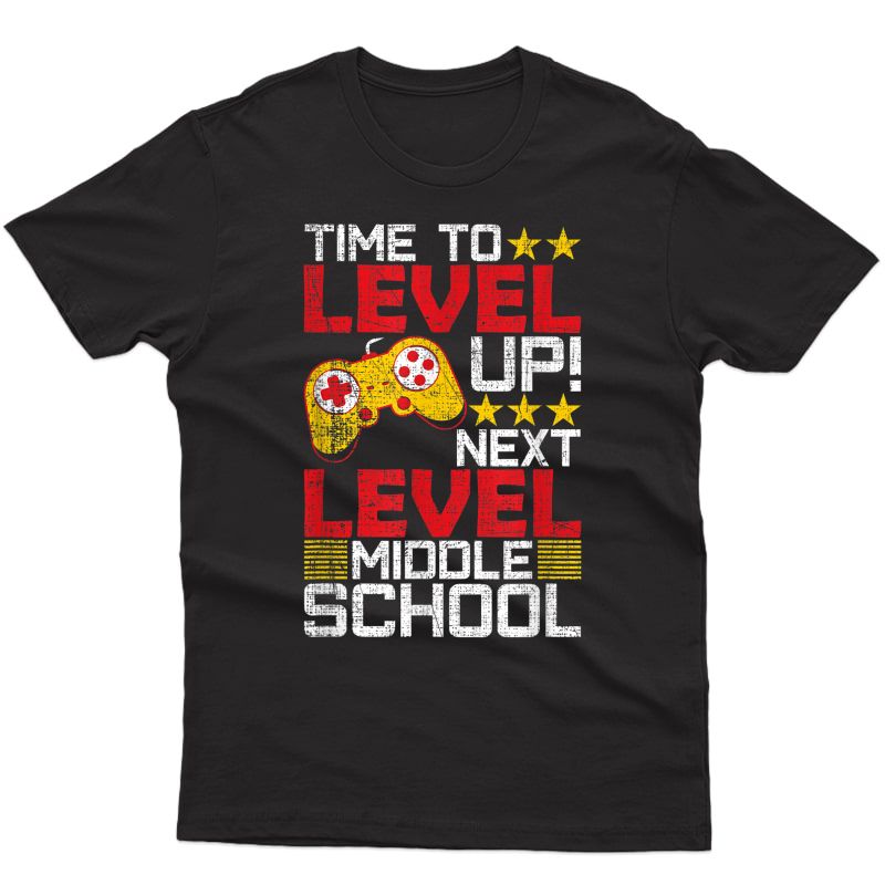 Time To Level Up Middle School Video Gamer Graduation Gifts T-shirt