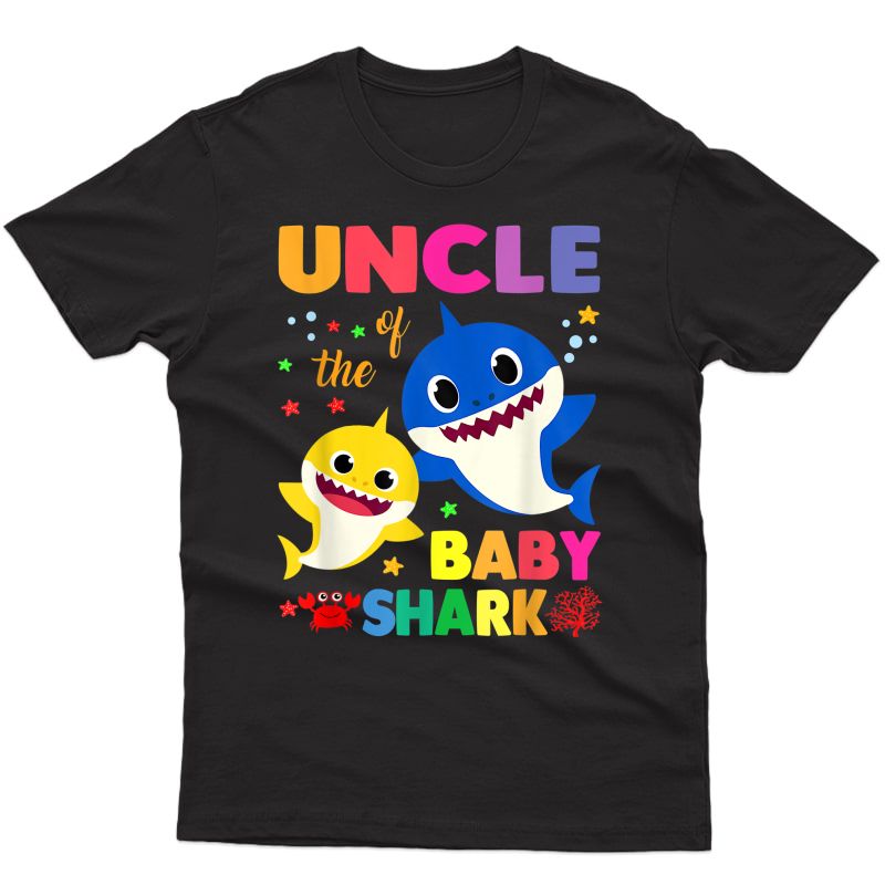 Uncle Of The Baby Shark Birthday Uncle Shark T-shirt