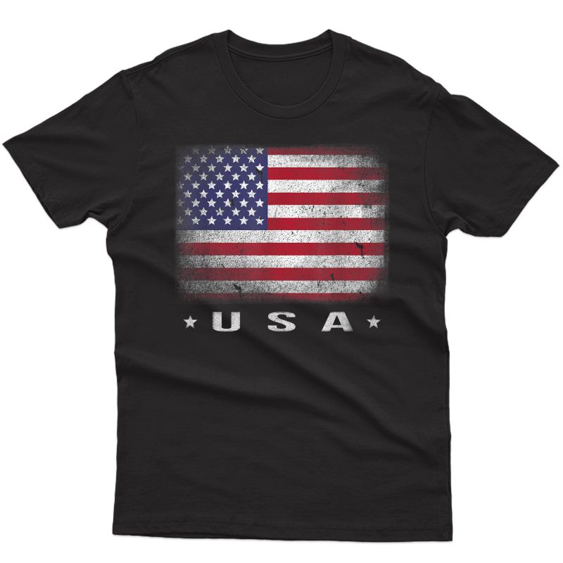 Usa American Flag 4th July Fourth Red Blue Star Stripe T-shirt