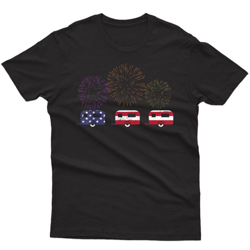 Usa Flag Camping Rv Shirts Patriotic 4th Of July Gift Camper