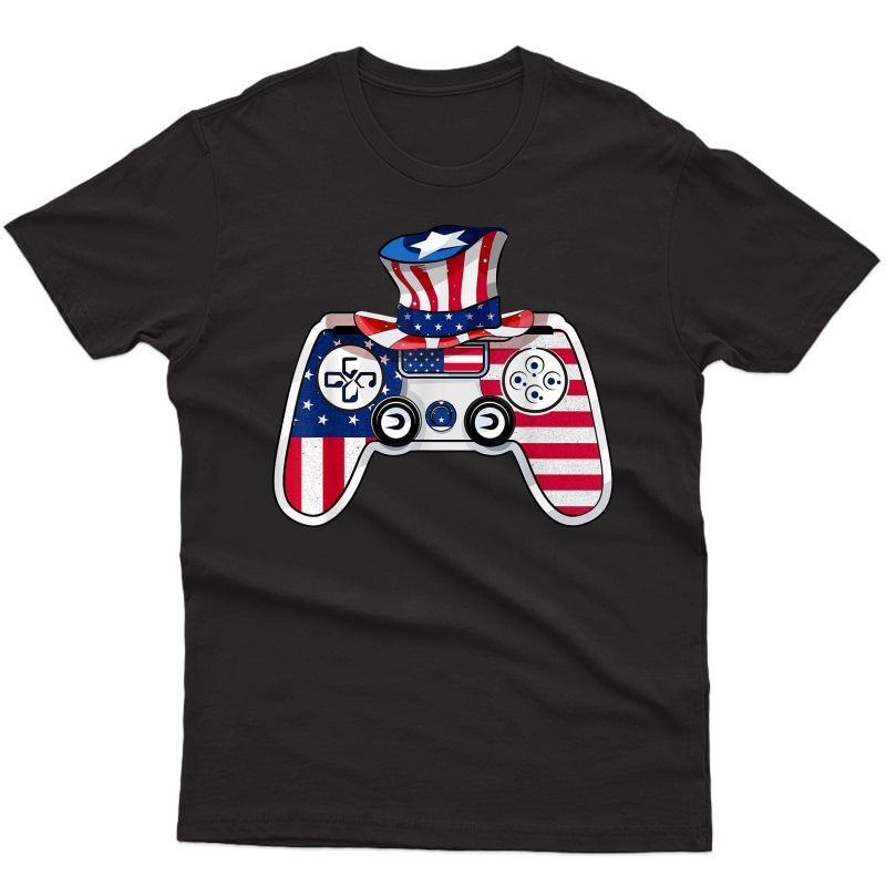 Video Game 4th Of July Gaming Funny Teens Gamer T-shirt