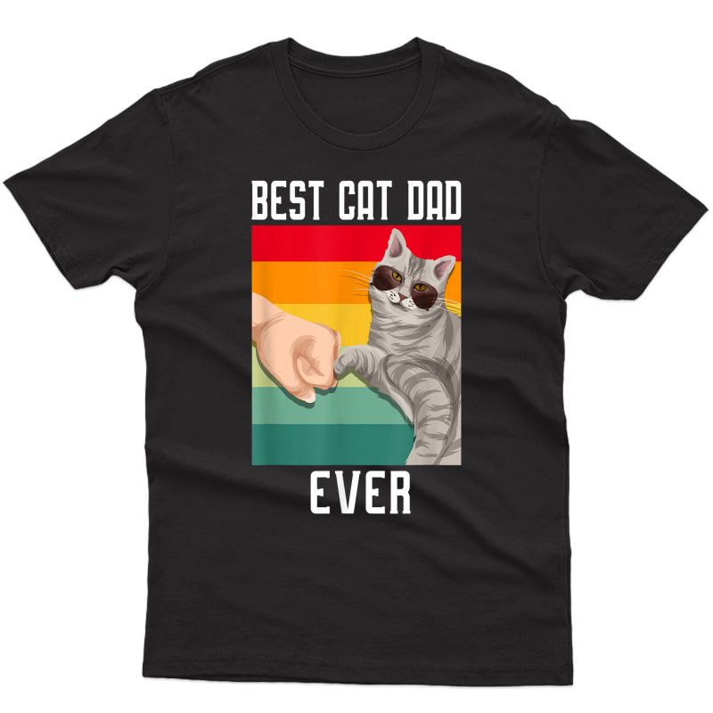 Vintage Best Cat Dad Ever Fathers Day T-shirt