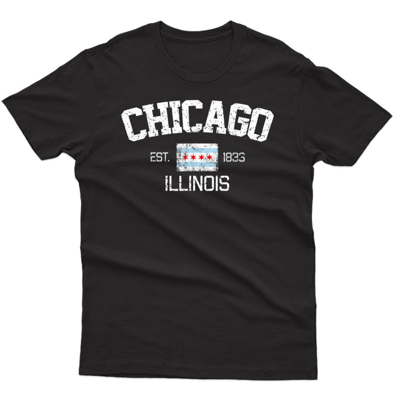 Vintage Chicago Illinois Est. 1833 Gift T-shirt