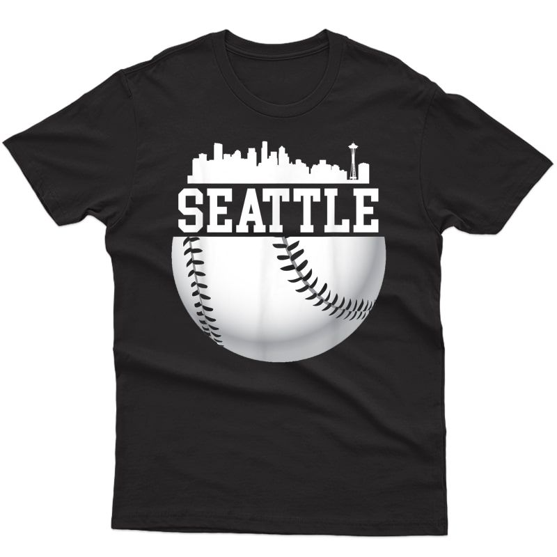 Vintage Downtown Seattle Shirt Baseball Retro Washington T-shirt