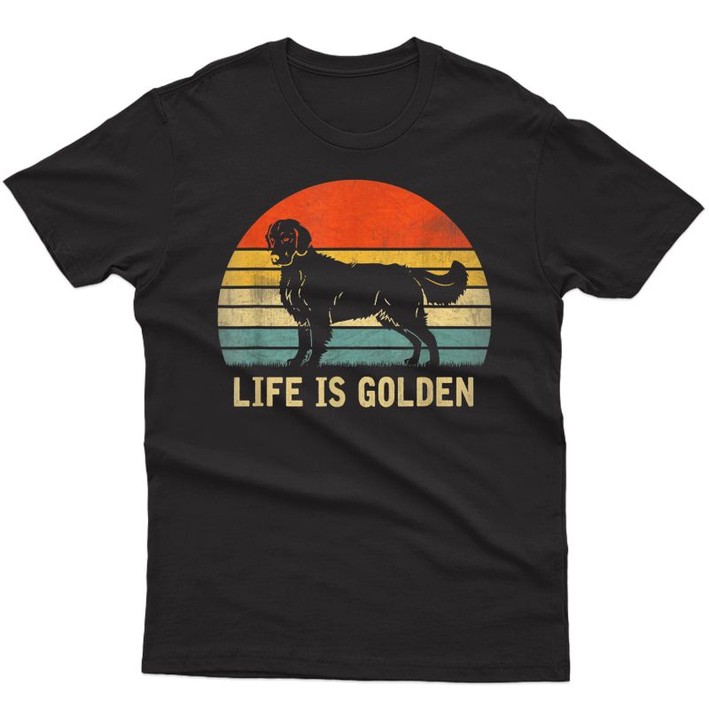 Vintage Golden Retriever Dog Life Is Golden T-shirt