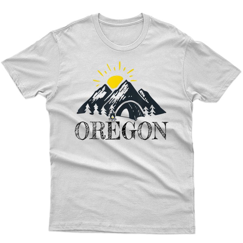 Vintage Oregon Mountains T Shirt Portland Sunset Hiking Gift