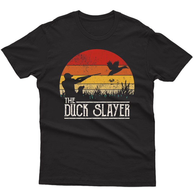 Vintage Sunset Retro Style Duck Hunting Duck Slayer Premium T-shirt