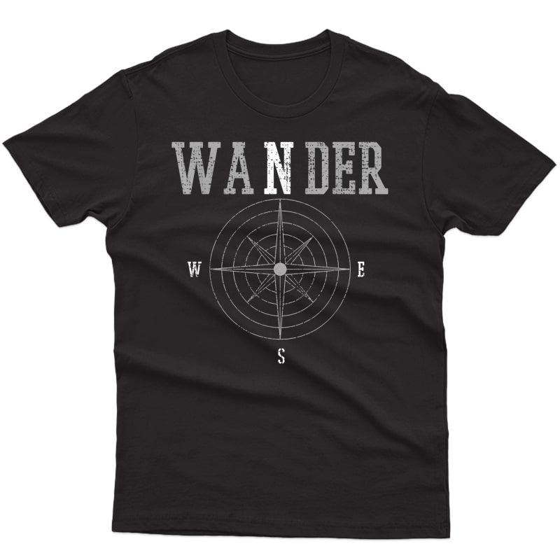 Wander Shirt Compass T-shirt Hiking Camping Adventure Tee