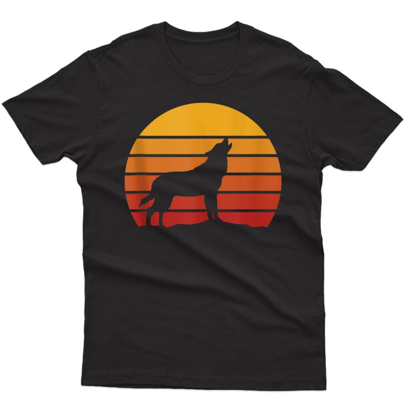 Wolf Retro Sunset Forest Howling Nature Hunting Gift Tank Top Shirts