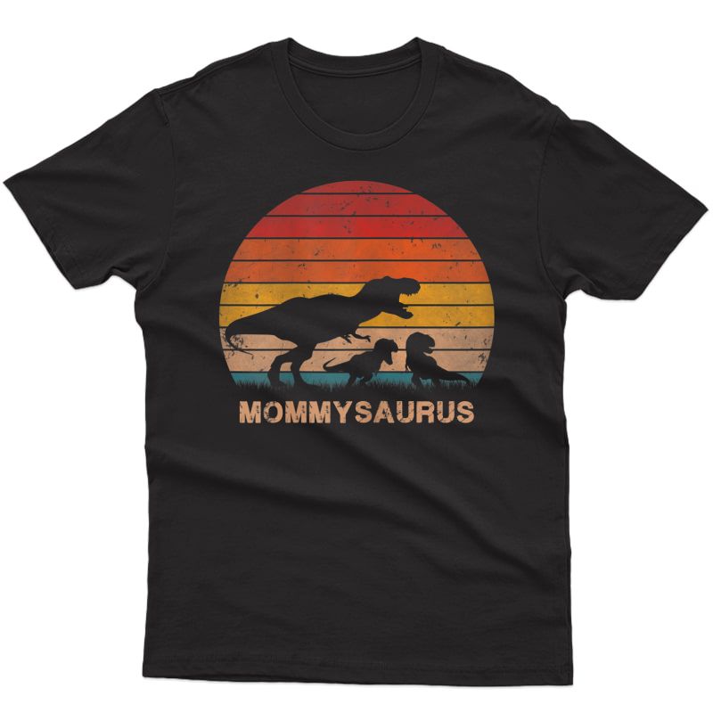  Mommy Dinosaur Mommysaurus 2 Two Son Daughter Mom Gift T-shirt